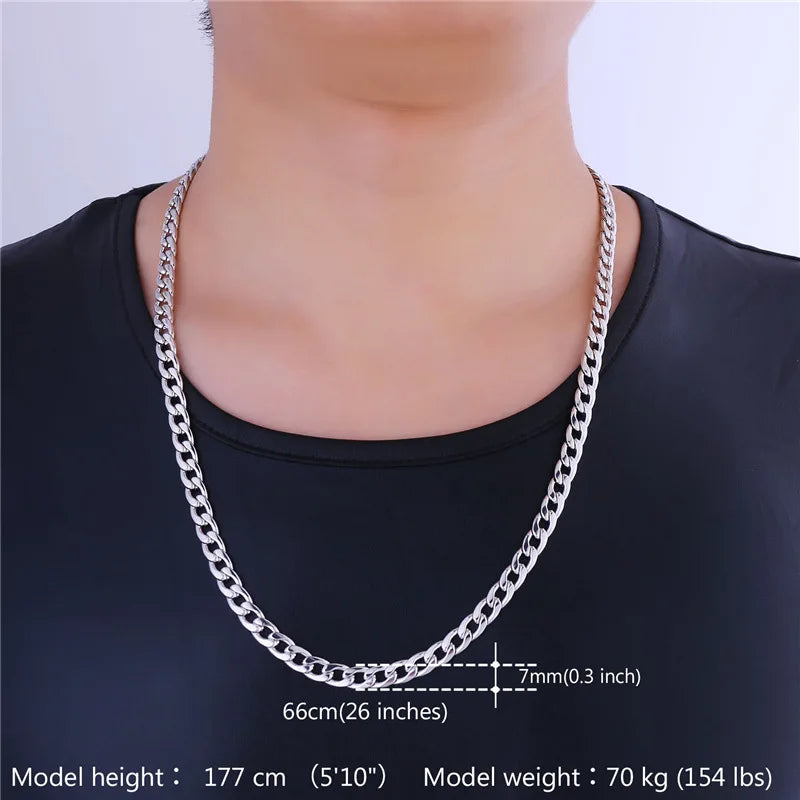 U7 Brand Jewelry Sets Men's Fashion Jewelry Sale Trendy Gold Color 7MM Wide Chain Bracelet Necklace Set Wholesale S401