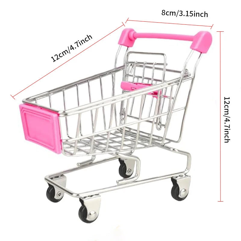 Kid Dollhouse Miniature Supermarket Food Drink Bottle Furniture Handcart Toy Doll House Store Cosplay Game Baby Play House Party