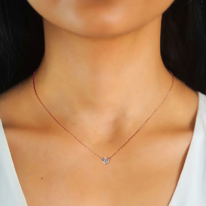 2025 Trendy 3mm Moissanite Jewelry Set 925 Silver Plated Rose Gold Necklace Bracelet Earrings Set for Women Valentine's Day Gift