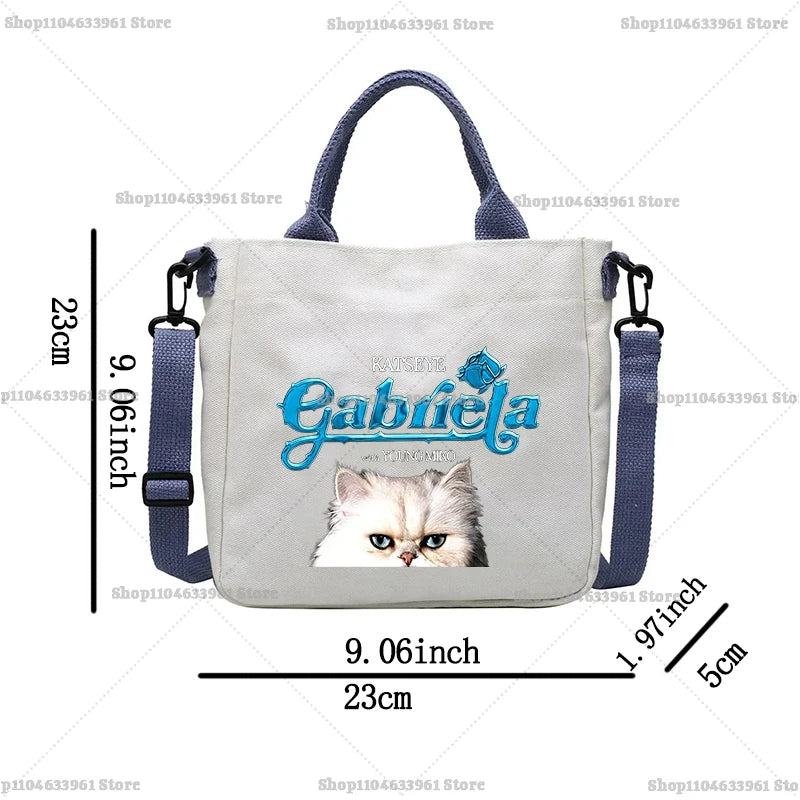 Katseye Fashion Canvas Bag Girl Cute Cartoon Printed Shoulder Bags Women High-capacity Commuting Crossbodybag Handbag Gifts New