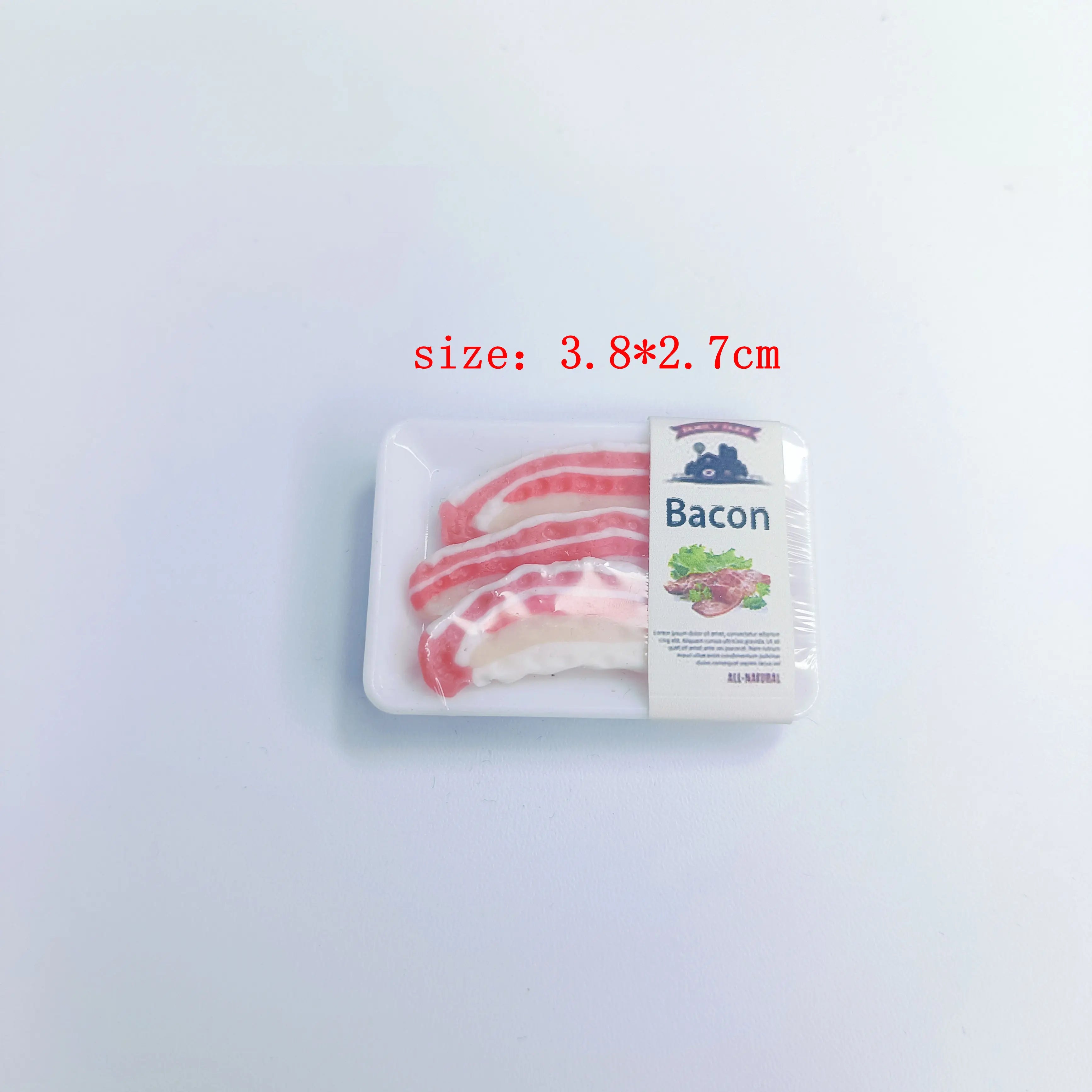 New 1BOX 1/12 Dollhouse Miniature Supermarket food simulation beefsteak salmon Bacon chicken beef roll for Doll House accessorie