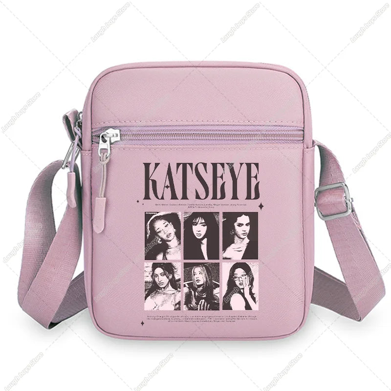 Katseye Fashion Shoulder Bag Large Capacity Women Crossbody Bags Kpop Manon Print Portable Sports Handbag Cartoon Birthday Gift