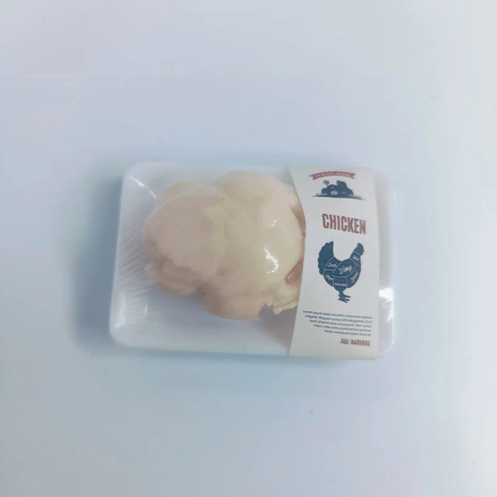 New 1BOX 1/12 Dollhouse Miniature Supermarket food simulation beefsteak salmon Bacon chicken beef roll for Doll House accessorie
