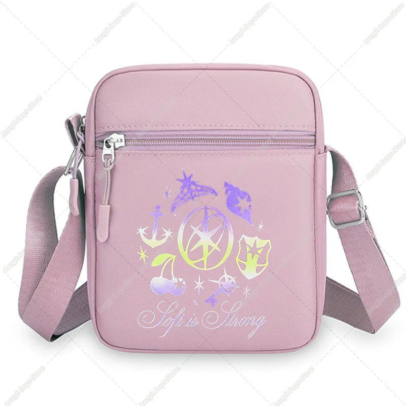 Katseye Fashion Shoulder Bag Large Capacity Women Crossbody Bags Kpop Manon Print Portable Sports Handbag Cartoon Birthday Gift